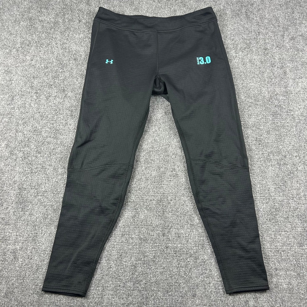 Under Armour Base 3.0 Leggings Womens Large Black ColdGear 1239713 Thermal Pants